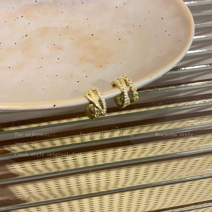 Wholesale Zircon ear bone clip without piercing and cool style ear jewelry