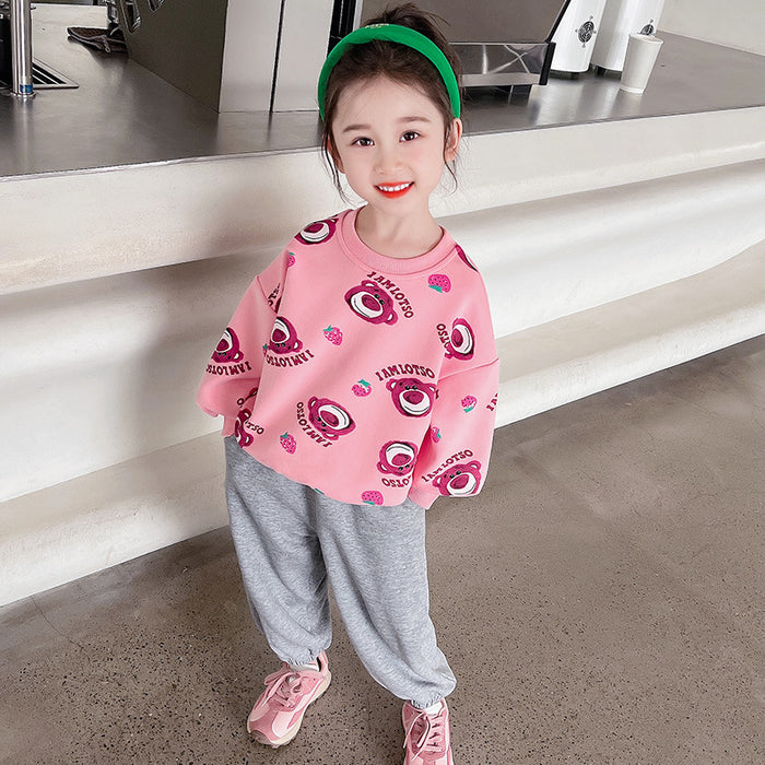 Wholesale Sweatshirts for Women Spring and Autumn New Style Fashionable Baby Girls Cute Autumn and Winter Long-sleeved Tops for Children JDC-CTS-QNE005