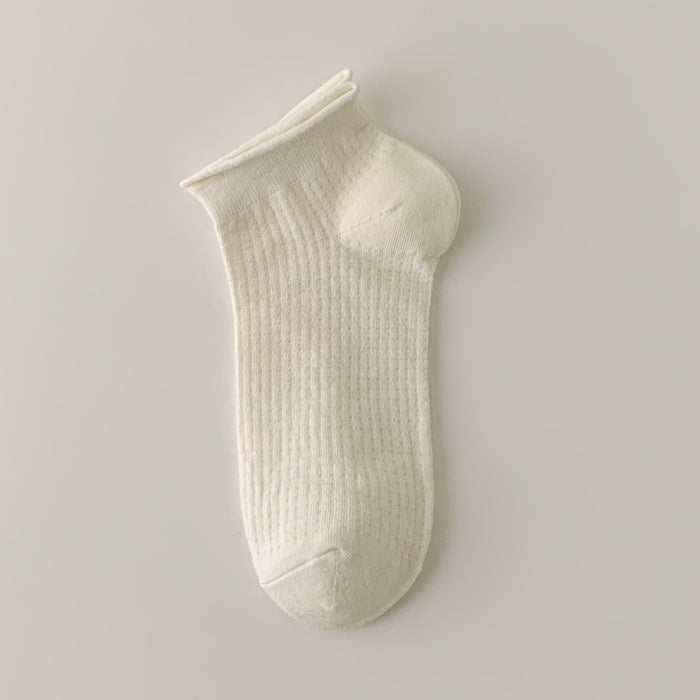 Wholesale Curled edge socks, simple socks, shallow mouth invisible cotton boat socks