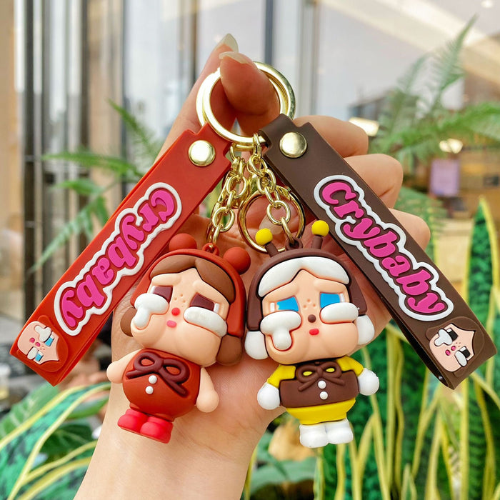 Wholesale Cute teary-eyed doll silicone keychain