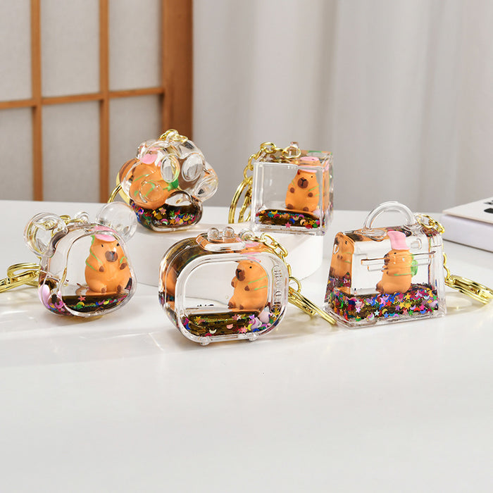 Wholesale Keychain backpack pendant floating liquid backpack ornament