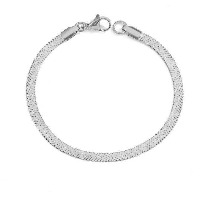 Wholesale Titanium Steel Flat Snake Chain Bracelet JDC-BT-TuoF002