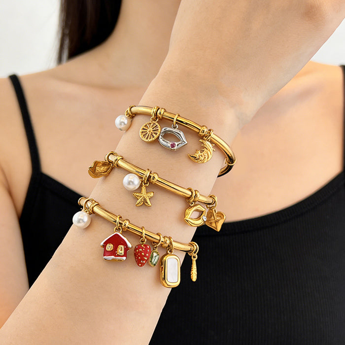 Wholesale stainless steel open cuff stackable bracelet