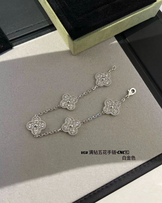 Wholesale Four-leaf Clover Silver Bracelet JDC-BT-XiaoFX001