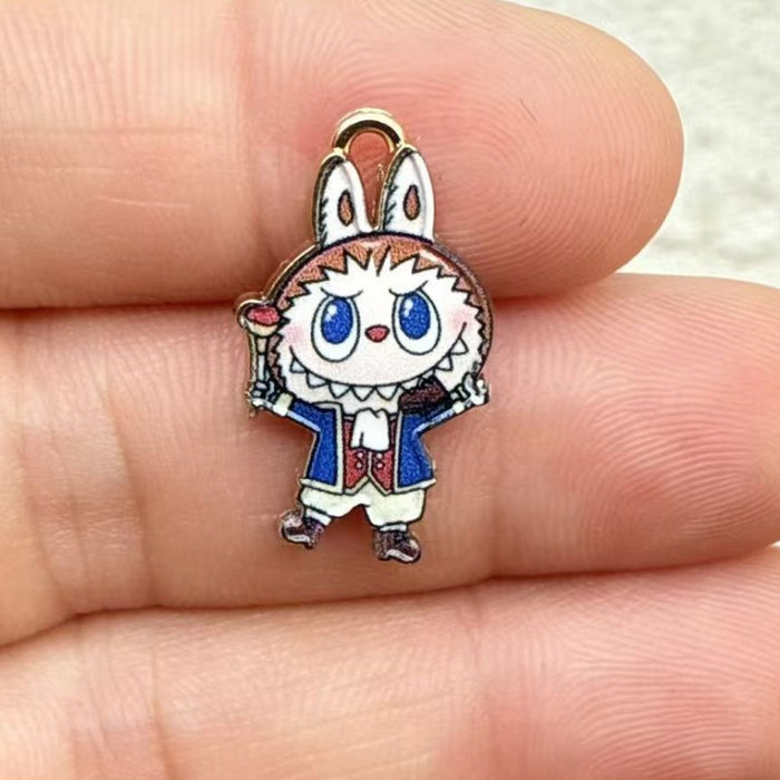 Wholesale 10pcs Cartoon Alloy Printed Oil Drip DIY Bracelet Keychain Pendant