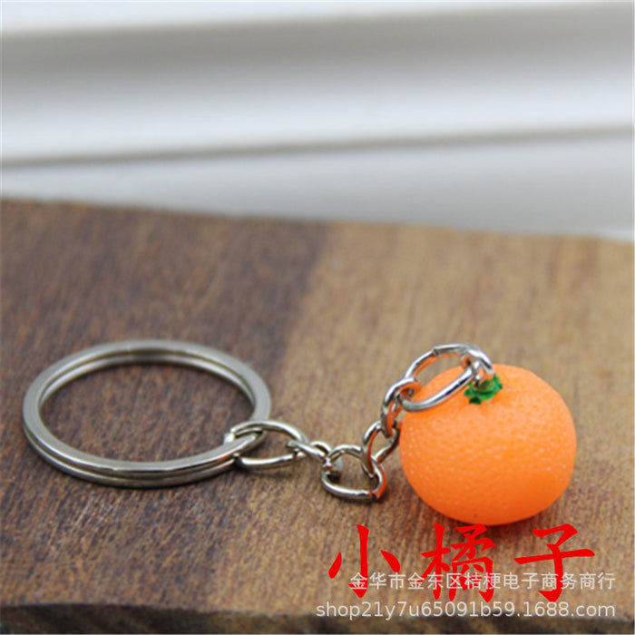Wholesale Creative Resin Fruit Keychain Simulated Strawberry Grape Pomegranate Watermelon MOQ≥10