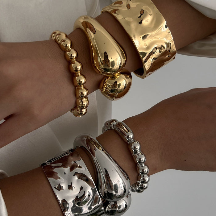 Wholesale  bracelet jewelry  exaggerated irregular wide high color alloy bracelet