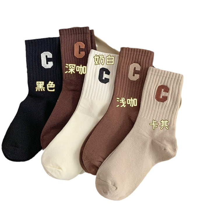 Wholesale Letter socks, children's mid tube socks, cotton soles, sweat absorbing and odor proof long socks, external sports socks