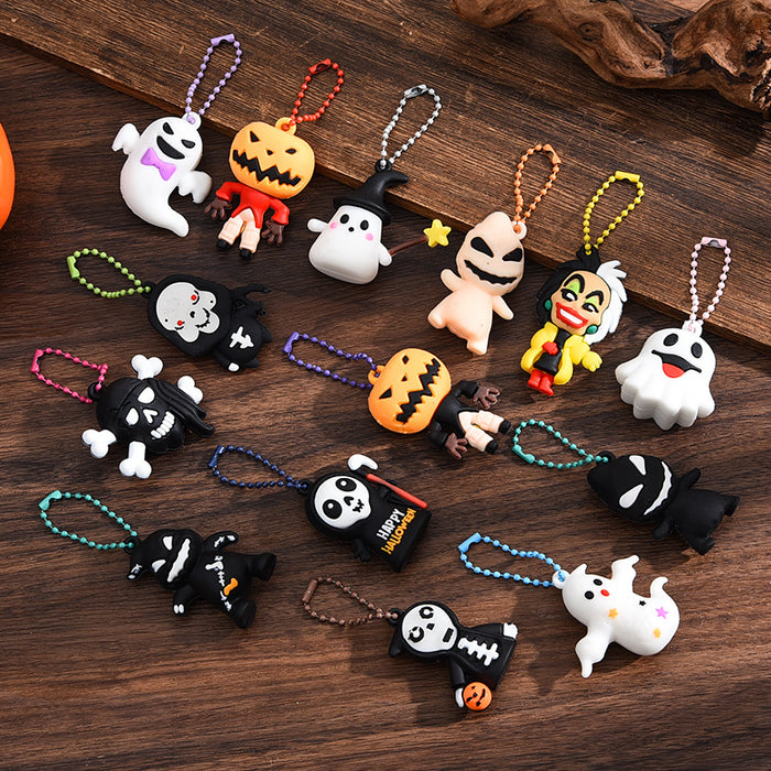 Wholesale  keychain trick-or-treating ghost pumpkin keychain  pendant chain skull ghost key chain