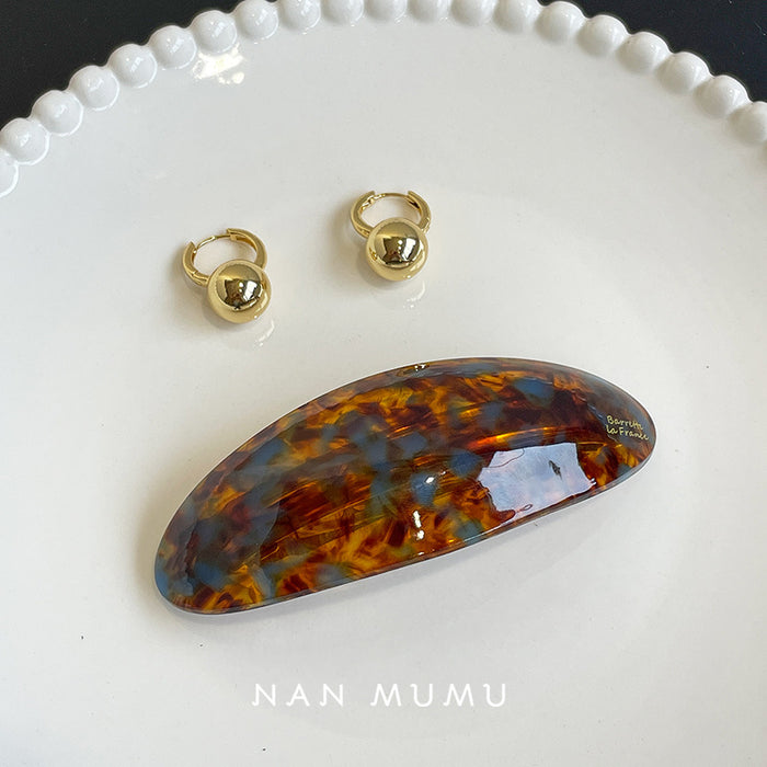 Wholesale Spring clip, high-end feeling, oval half tied hair, straight clip tied ponytail hair clip, headband