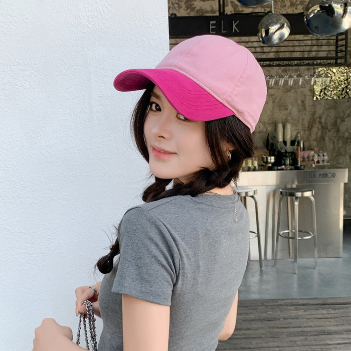 Wholesale Color blocked versatile hat, duckbill cap, soft top, sunshade and sun protection baseball cap