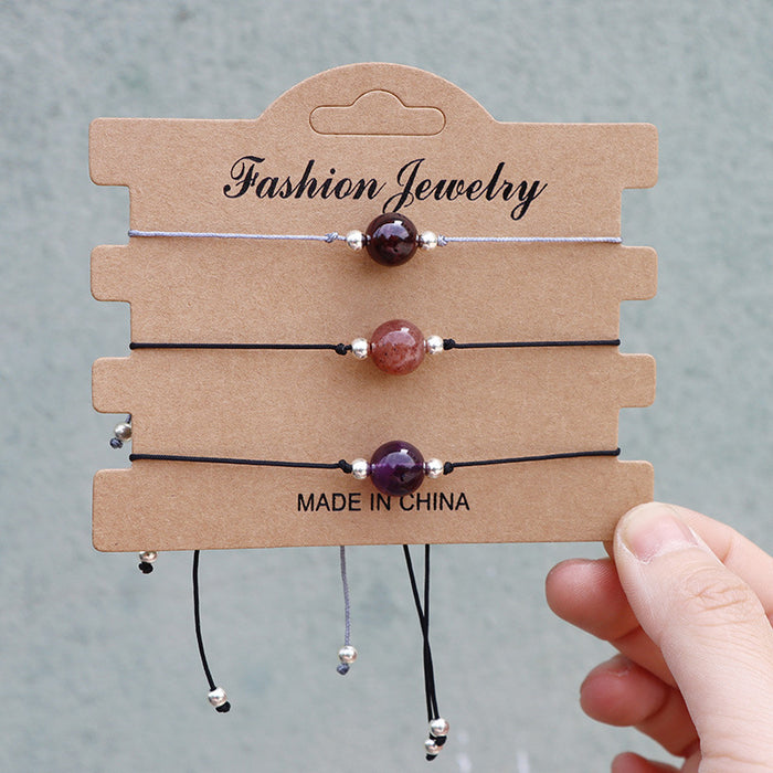Wholesale Handmade Braided Rope Agate Stone Couple Bracelet Geometric Chic Gift For Everyday Wear Fashion Accessory