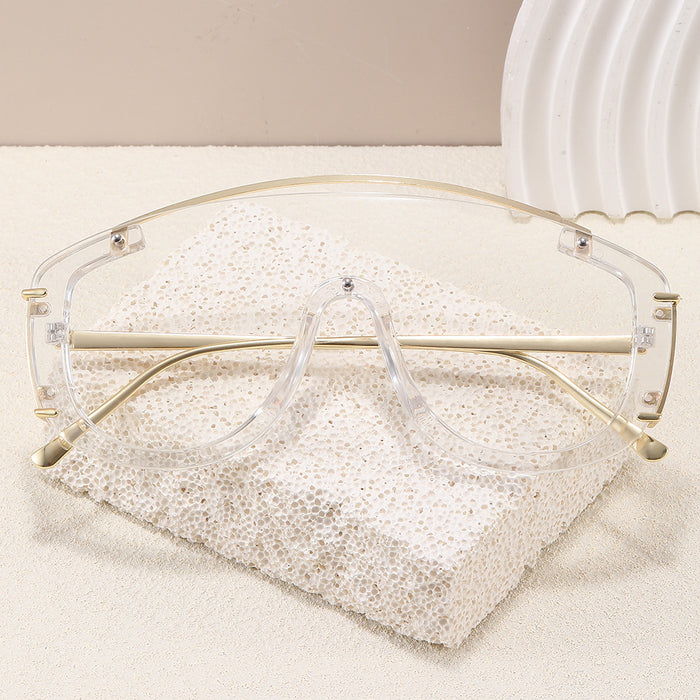 Wholesale Large frame shield shaped fashionable trendy sunglasses beach vacation personalized glasses sunglasses