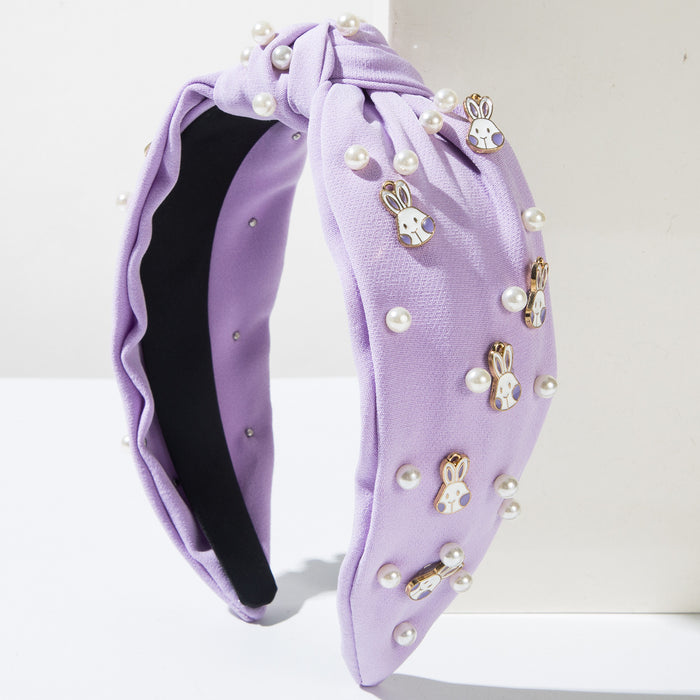 Wholesale Easter Beaded Alloy Bunny Headband
