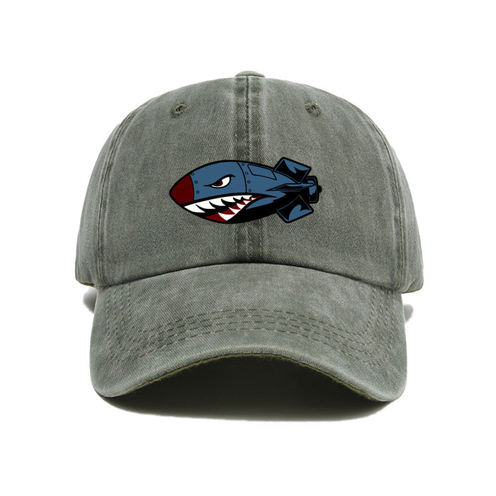 Wholesale Printed baseball cap for outdoor leisure, sun shading, washed retro trend, duckbill cap