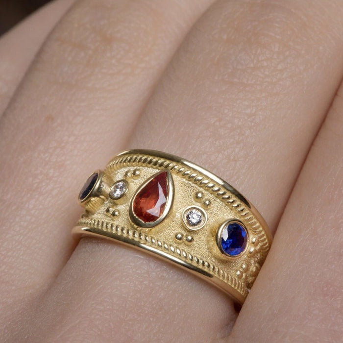 Wholesale Vintage Blue Zirconia Ring