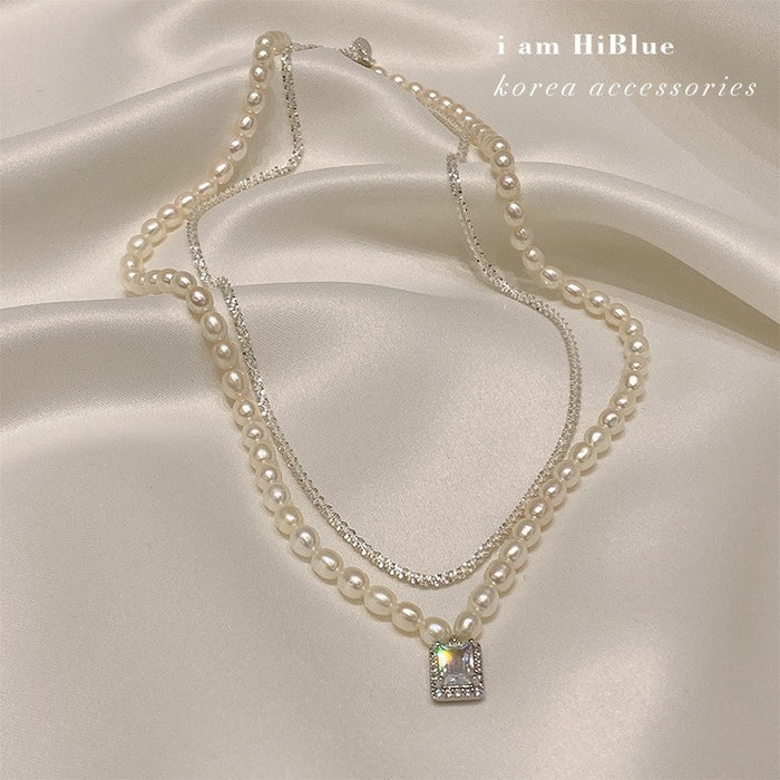 Wholesale Two-Piece Set of Pearl Necklace for Women Fashion Versatile Clavicle Chain Necklace