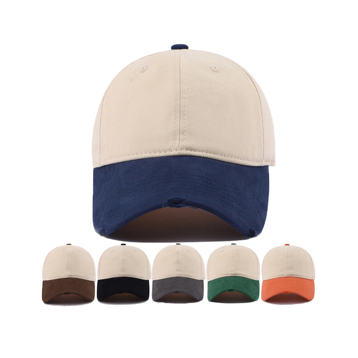 Wholesale New customizable hat, color blocked duckbill cap, versatile sports baseball cap