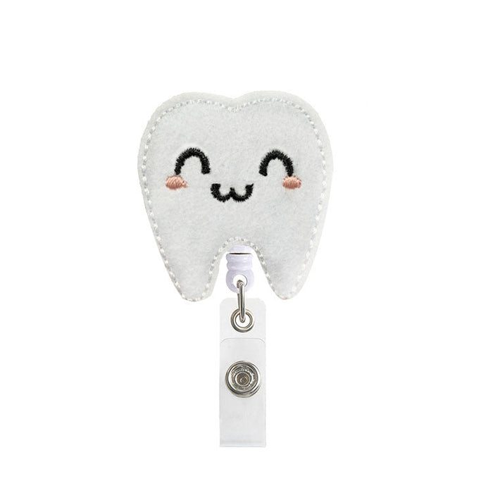 Wholesale Cartoon Felt Embroidery Badge Scroll Retractable Keychain JDC-KC-QiDing012