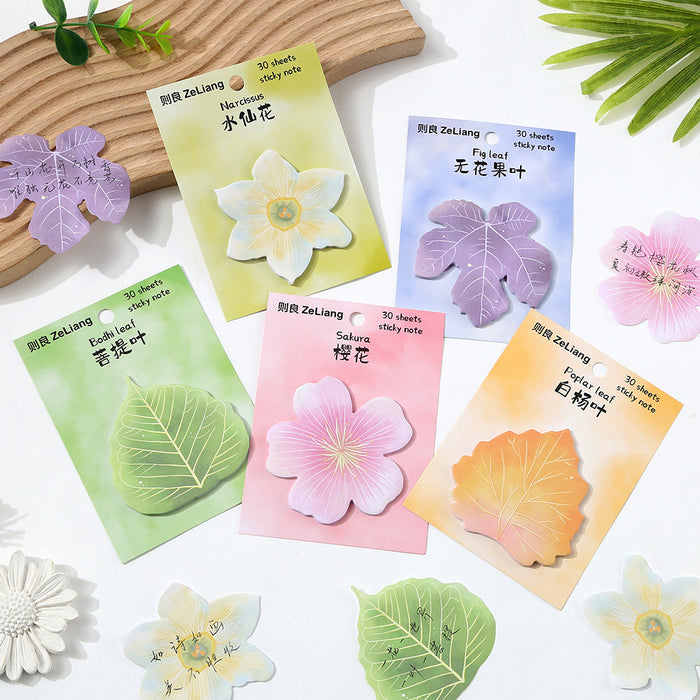 Wholesale leaves and flowers shaped sticky notes