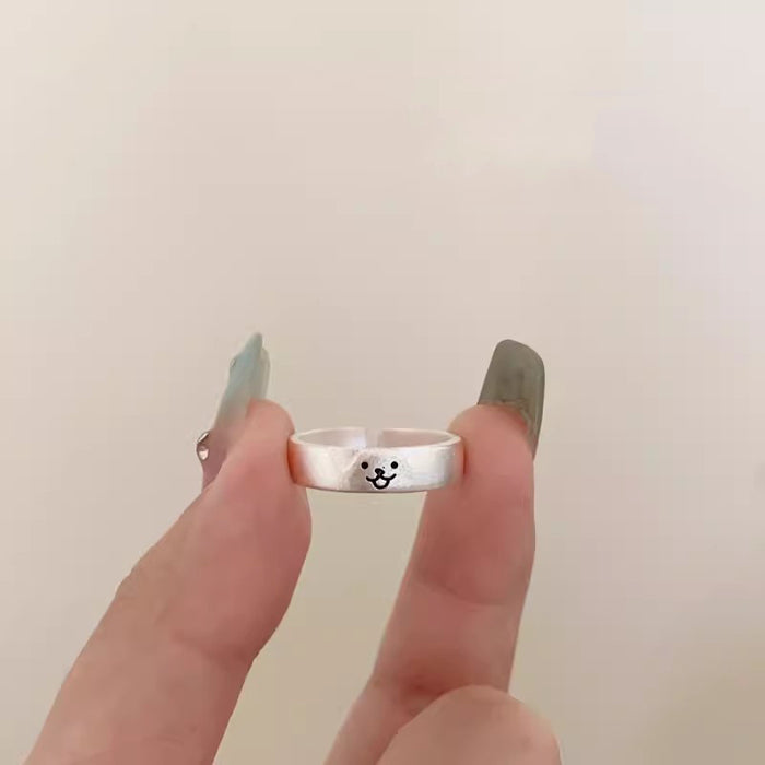 Wholesale Unique and cute couple style index finger ring, female niche design, adjustable opening ring