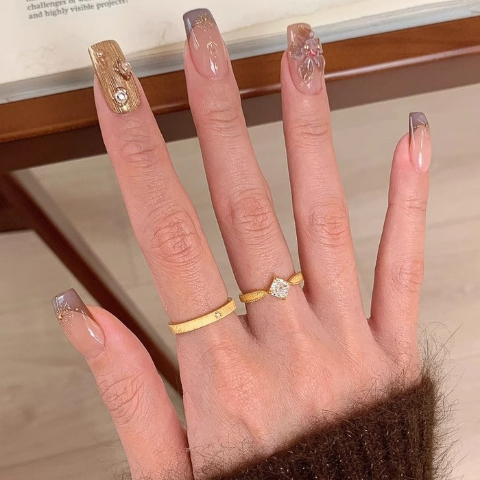 Wholesale Light luxury index finger ring, square diamond ring, versatile layering, temperament, open mouth ring wholesale