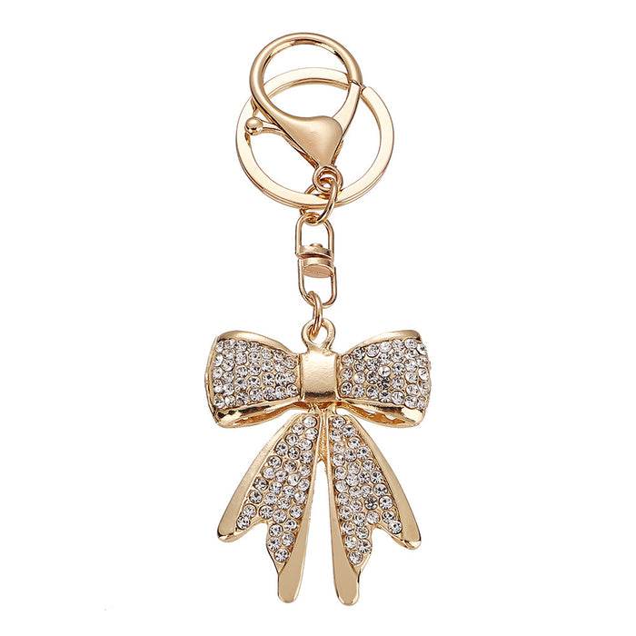 Wholesale Alloy Rhinestone Keychain Bow Women's Bag Key Chain Jewelry Accessories Pendant