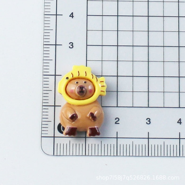 Wholesale Cartoon Capybara Material Trinkets Cream Glue Accessories Handmade Capibara Resin Accessories Patch Hairpin