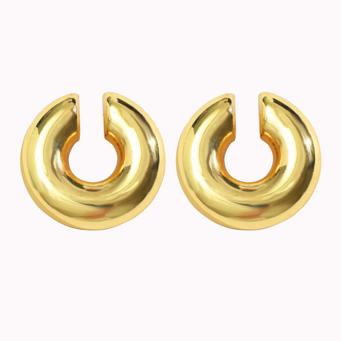 Wholesale Exaggerated hollow ear loops with geometric C-shaped ear clips