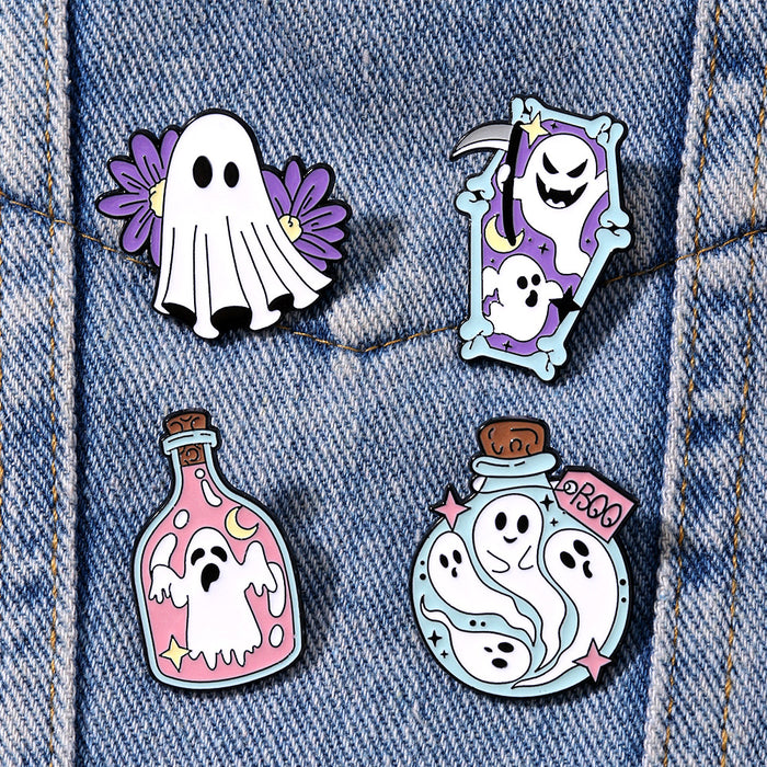 Wholesale  Badge Ghost Demon Cute Cartoon Holiday Decoration Clothes Bag Accessories Oil Drop Zinc Alloy Brooch