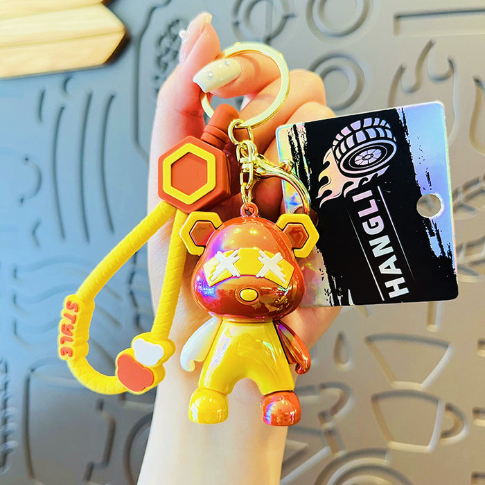 Wholesale Creative Colorful Plated Keychain Cartoon Bag Pendant