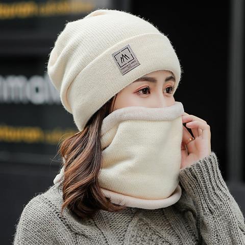 Wholesale Hat Women's Winter Leisure Cycling Warm Fleece-lined Thickened Cold-proof Ear Protector Women's Neck Wool Cap Autumn and Winter