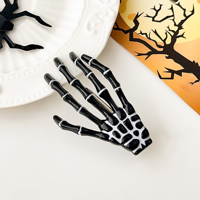 Wholesale Halloween skull Harajuku hand bone hairpin personality funny party side clip festival atmosphere ghost hand top clip hair accessories