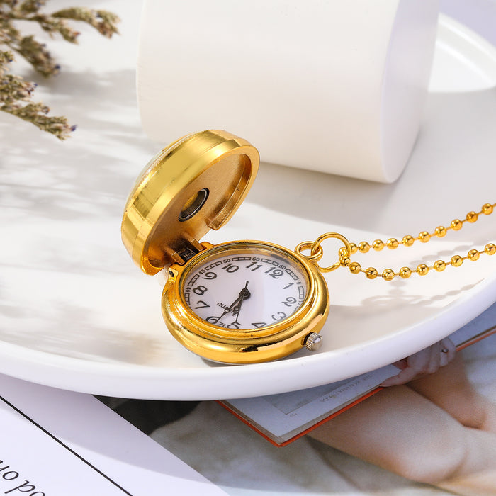 Wholesale Character peripheral rotating pocket watch student rotating flip necklace watch