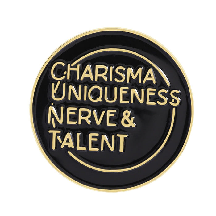 Wholesale Cartoon inspirational English quote brooch