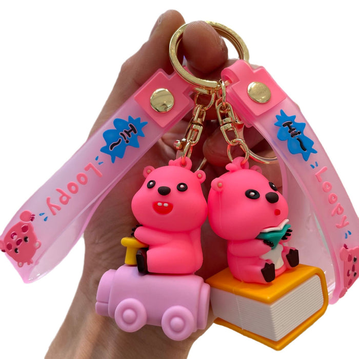 Wholesale Leisure Little Beaver Keychain Cartoon Doll Cute Backpack Pendant Car Keychain Pendant Small Gift