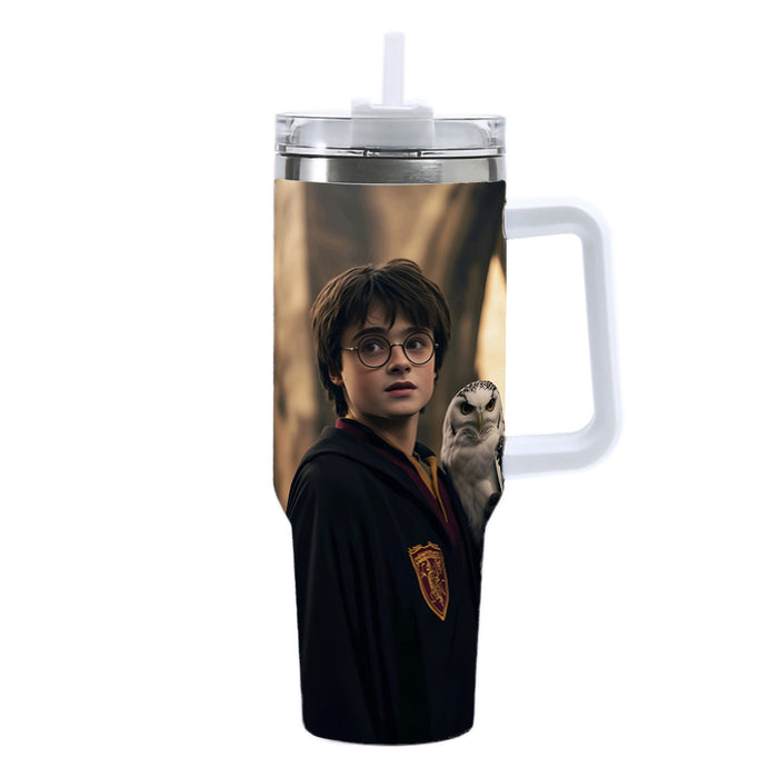 Wholesale 40oz Stainless Steel Tumbler with Handle Magic Wizard Design Car Cup Travel Mug MOQ≥2