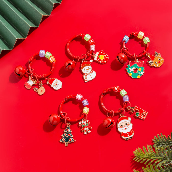 Wholesale Christmas  Metal Keychain Cute Cartoon Design