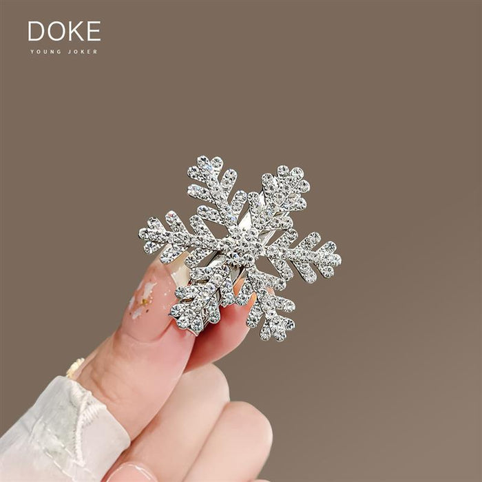 Wholesale Flash diamond snowflake hairpin side clip duckbill clip