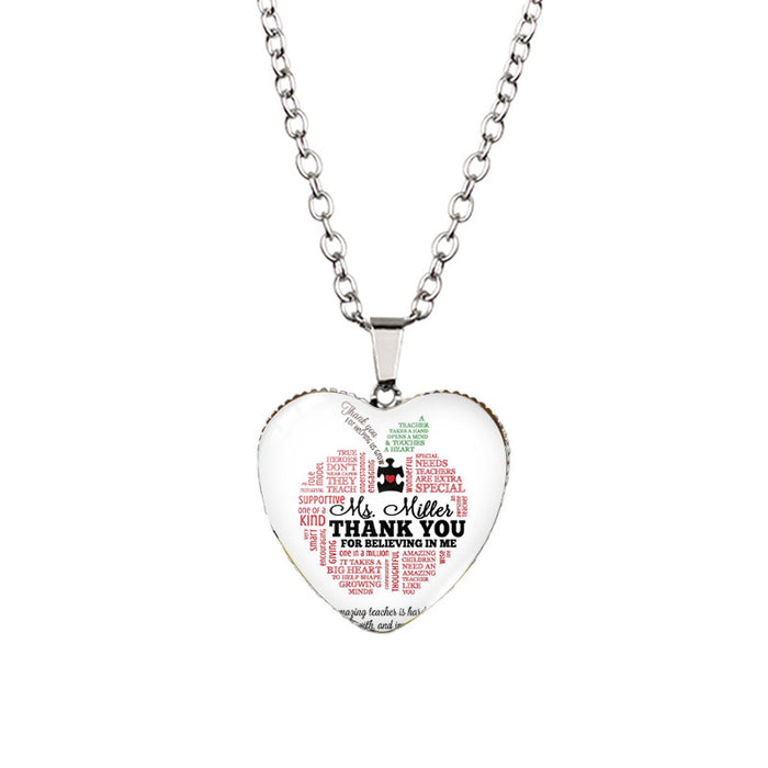 Wholesale Teacher's Day Alloy Heart-shaped Necklace JDC-NE-XiangL026