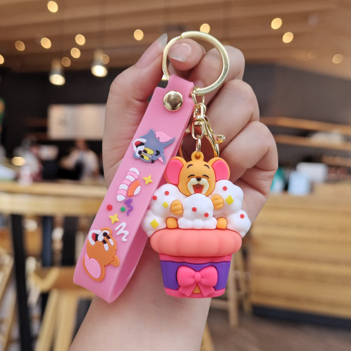 Wholesale Cartoon Dessert Keychain Cute Schoolbag Pendant Creative Car Key Chain