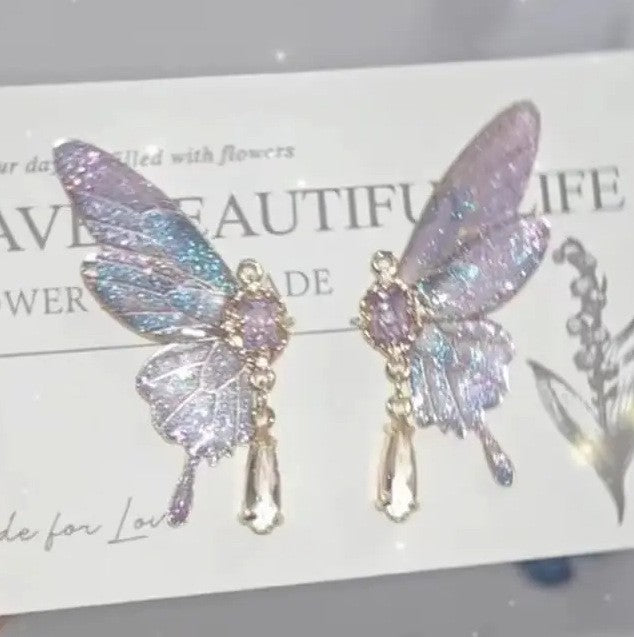 Wholesale Butterfly earrings, light luxury without ear holes and earrings