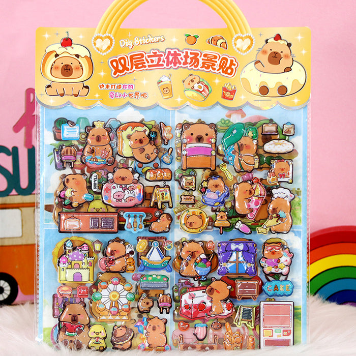 Wholesale Children's Cartoon Stickers Altman 3D Three-Dimensional Double-Layer Bubble Stickers