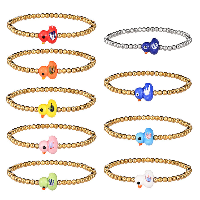 Wholesale Mini style fashion accessory animal ceramic stainless steel bracelet elastic bracelet