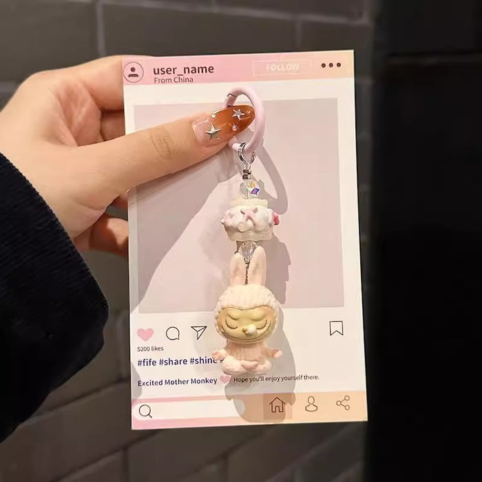 Wholesale Lazy Yoga Series Mobile Phone Chain Stuffed Trendy Light Luxury Bag Pendant Car Keychain