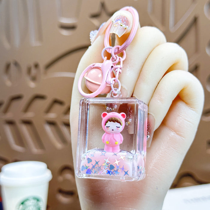 Wholesale Bear keychain student backpack pendant ornament milk pink doll cute