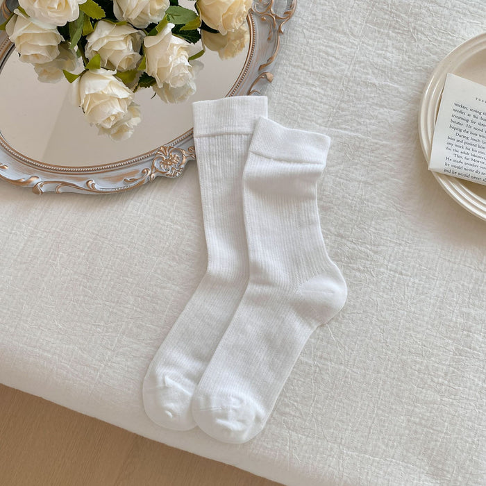 Wholesale Socks, thin, pure cotton, mid tube socks, mesh breathable, boneless stacking socks