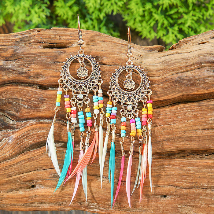Wholesale Bohemian Tassel Earrings Vintage Style Fashion Accessory Gift MOQ≥2