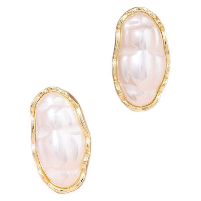 Wholesale Pearl earrings, retro geometric temperament, niche personality, exaggerated earrings, earrings