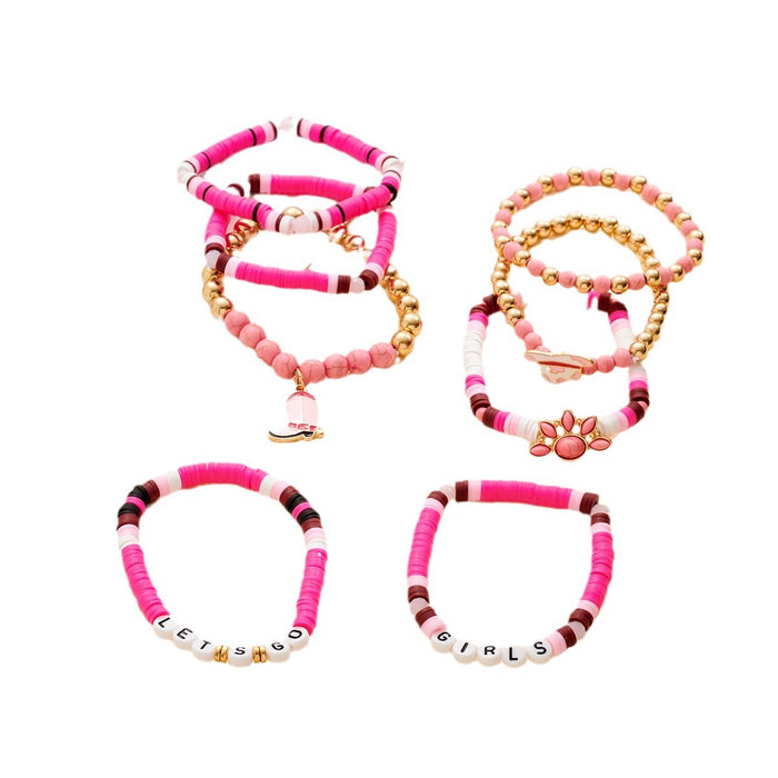 Wholesale Handmade Foreign Trade Jewelry Colored Soft Ceramic Bracelet Bracelet Set